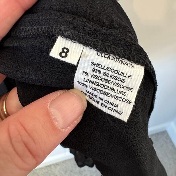 ULLA JOHNSON Essie Floral Ruffle Silk Dress Size 8 - Picture 5 of 9